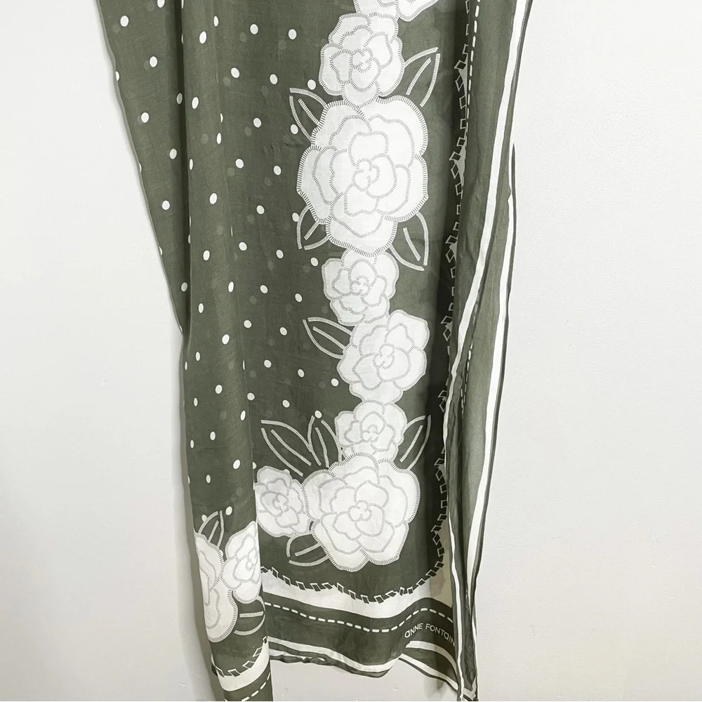 ANNE FONTAINE Adrian Scarf Floral Bamboo & Silk Stole - Picture 8 of 11